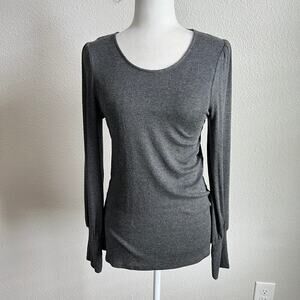 New Bobeau Gray Long Sleeve Sweater Women's S Stretch Pullover Comfortable